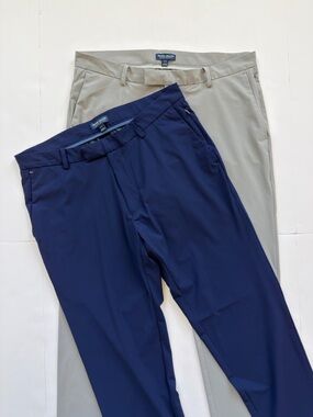 Peter Millar  Men’s Crown Crafted Ankle Sport Pant Size 34x30 Gray/Blue Pack of2